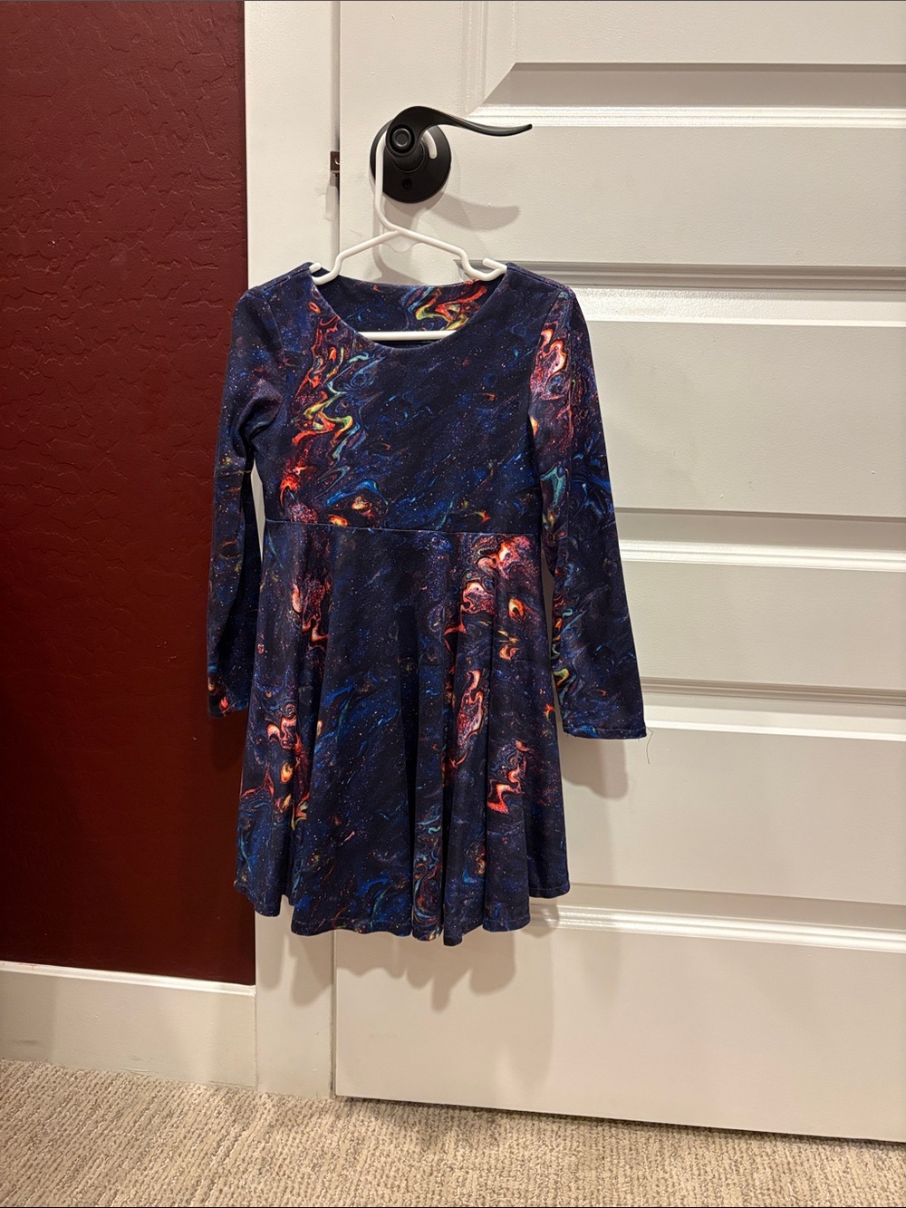 Homemade Girls' Galaxy Print Long-Sleeve Dress